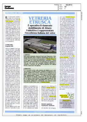 Largo Consumo - Vetreria Etrusca: è operativo il rinnovato stabilimento di Altare