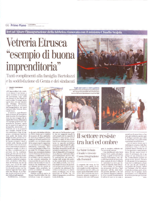 La Stampa  - Vetreria Etrusca esempio di buona imprenditoria