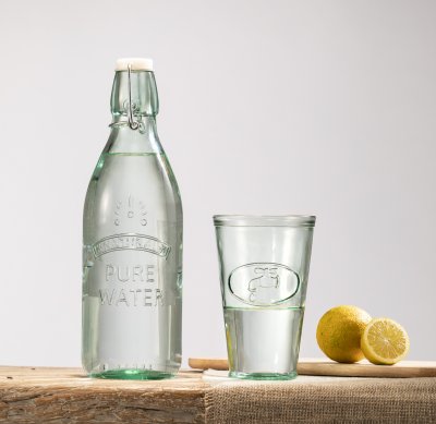 Flasche + Gläser ACQUA PURA